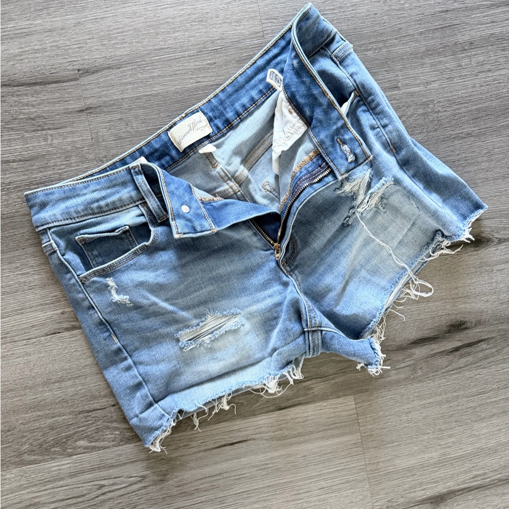 Light Blue Distressed Denim Women’s Shorts